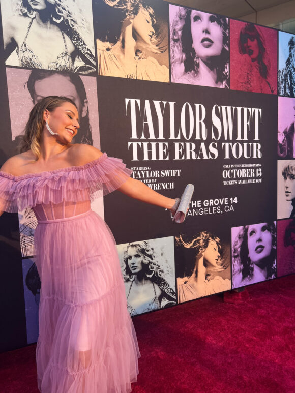 Natalie on red carpet for the Eras Tour film premiere