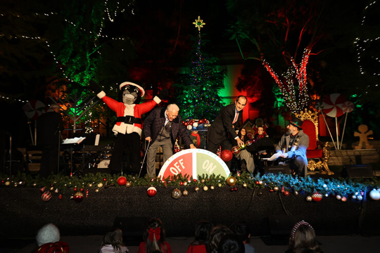 pete the panter, doy henley and matt parlow on stage