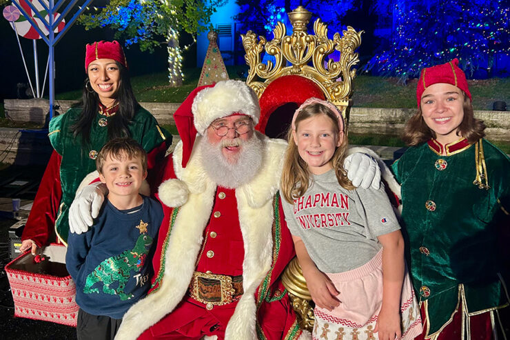 santa with children and elves