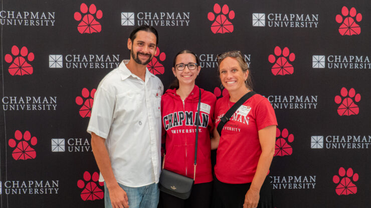 Justin, Ashlee, and Chloee at Chloee's first year Orientation