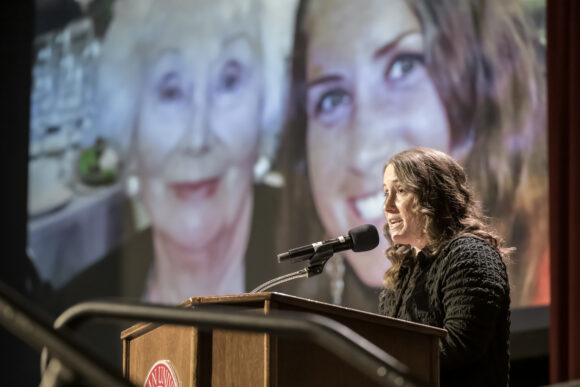 Catie Chase, a third-generation Holocaust survivor and keynote speaker.