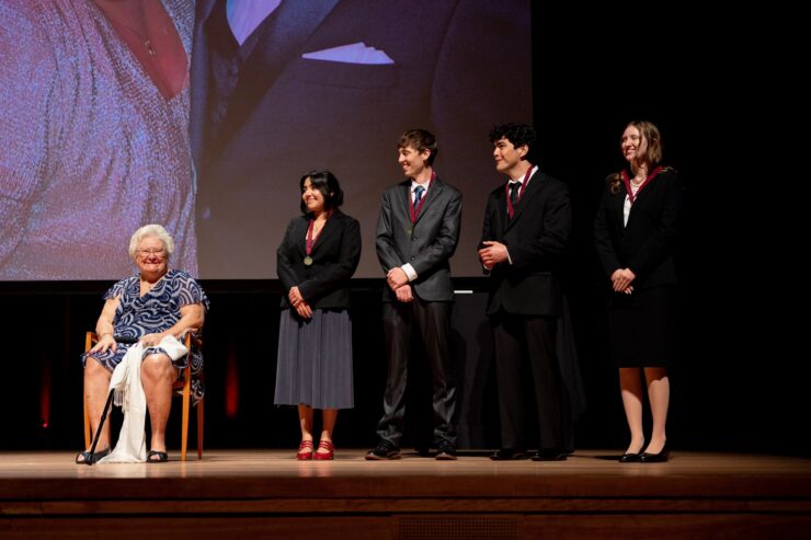 Christine Cross and the Klein Legacy Foundation students.
