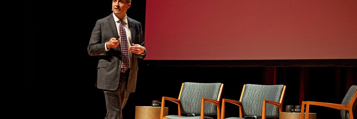 Chapman University President Matt Parlow speaks at the 2026 State of the University event