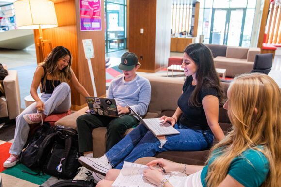 Students studying