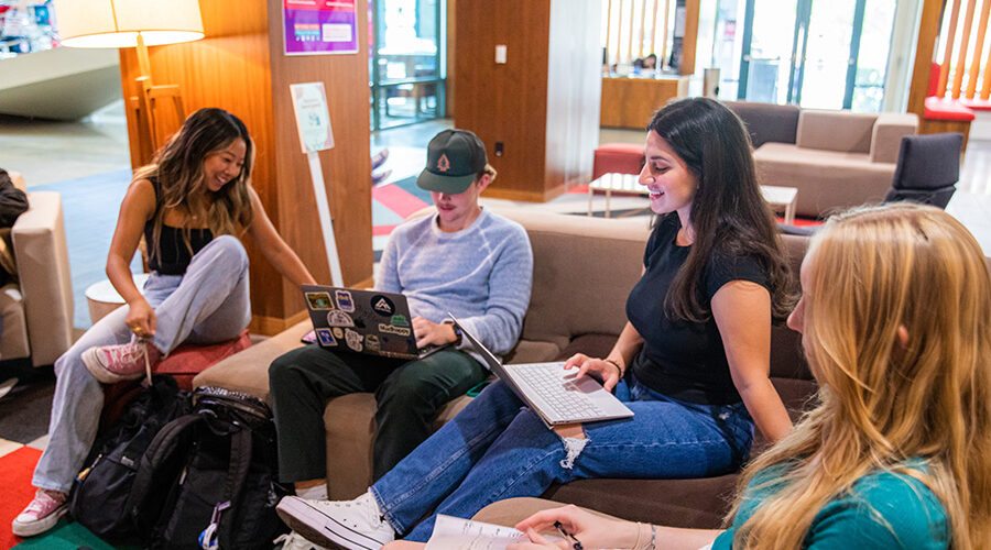 Students studying