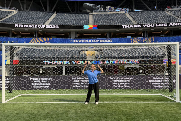 Lisa Pressler at SoFi Stadium during the FIFA World Cup.