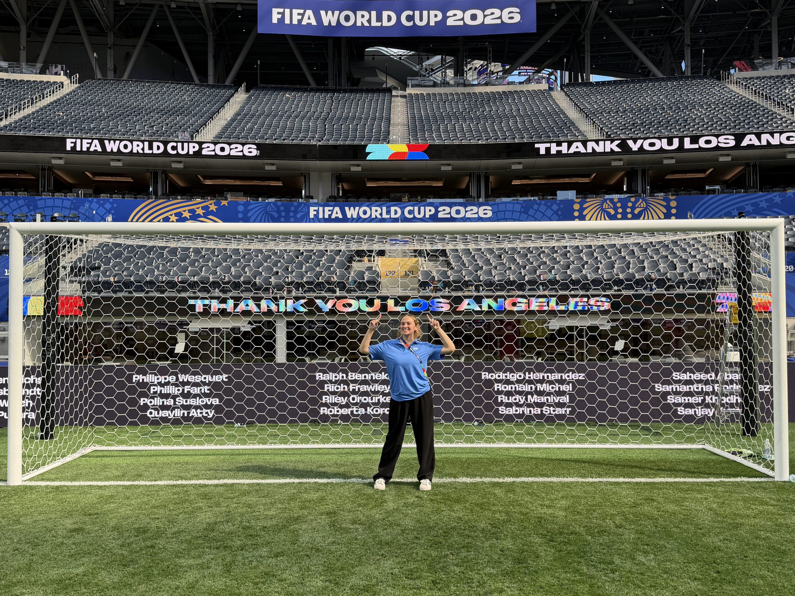 Lisa Pressler at SoFi Stadium during the FIFA World Cup.