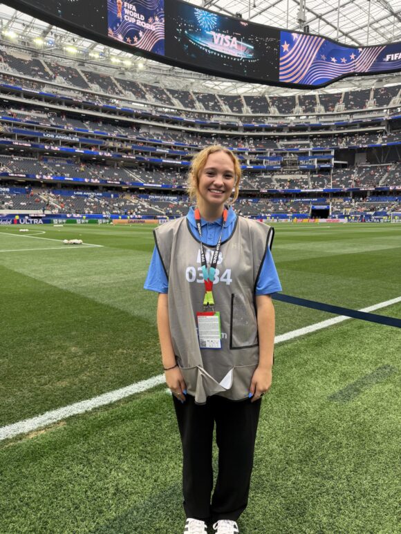 Lisa Pressler at SoFi Stadium during the FIFA World Cup.