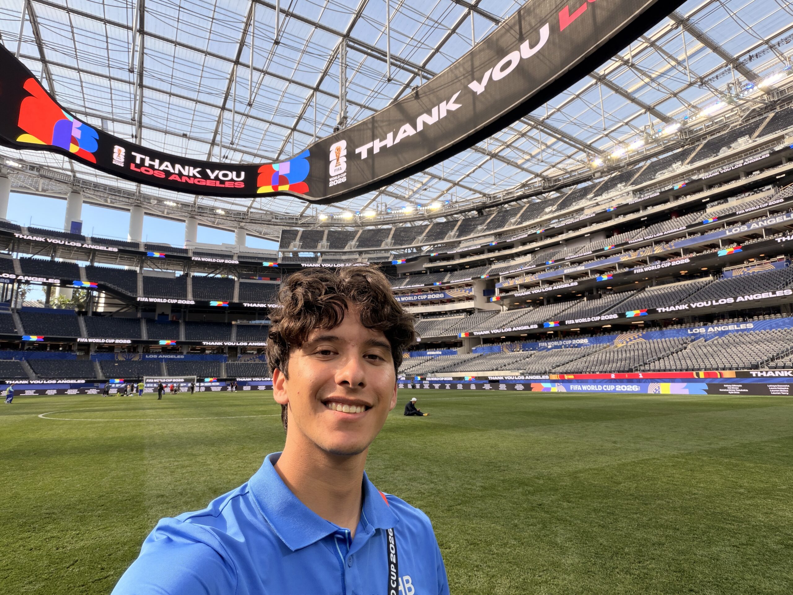 Cole Miller poses in SoFi Stadium