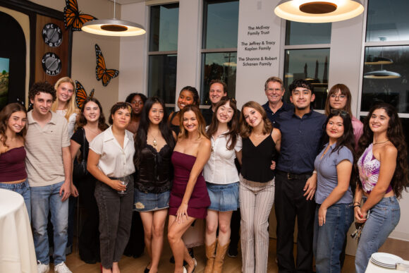Leah McKendrick with group of CoPA and Dodge students.